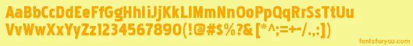 PakenhamblRegular Font – Orange Fonts on Yellow Background