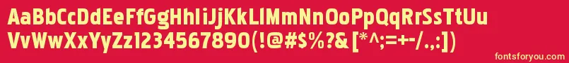 PakenhamblRegular Font – Yellow Fonts on Red Background