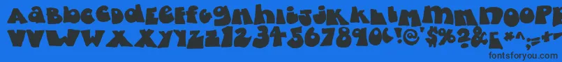 FattyBombatty-Schriftart – Schwarze Schriften auf blauem Hintergrund