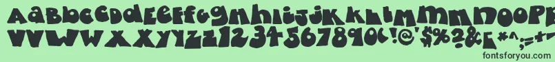 フォントFattyBombatty – 緑の背景に黒い文字