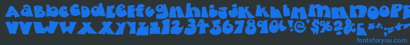 フォントFattyBombatty – 黒い背景に青い文字