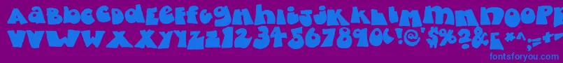 FattyBombatty-fontti – siniset fontit violetilla taustalla
