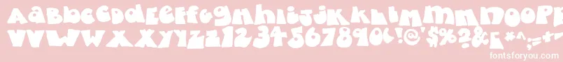 FattyBombatty-fontti – valkoiset fontit vaaleanpunaisella taustalla