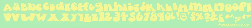 FattyBombatty-fontti – keltaiset fontit vihreällä taustalla