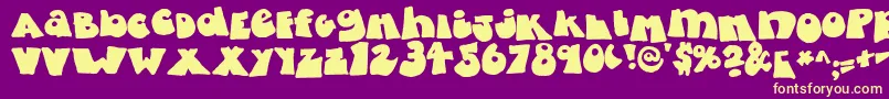 FattyBombatty Font – Yellow Fonts on Purple Background