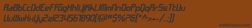 フォントSfChromeFendersExtendedOblique – 黒い文字が茶色の背景にあります