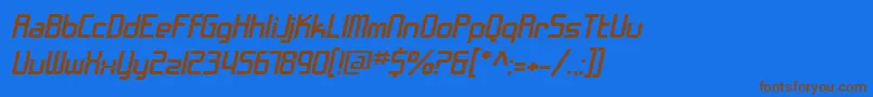 SfChromeFendersExtendedOblique Font – Brown Fonts on Blue Background