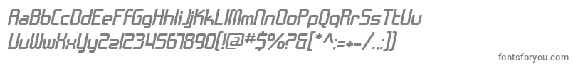 SfChromeFendersExtendedOblique-fontti – harmaat kirjasimet valkoisella taustalla