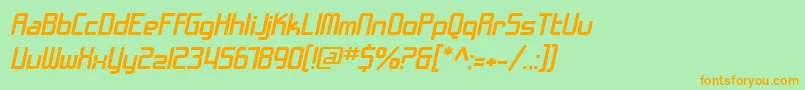SfChromeFendersExtendedOblique Font – Orange Fonts on Green Background