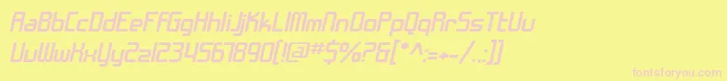 SfChromeFendersExtendedOblique Font – Pink Fonts on Yellow Background