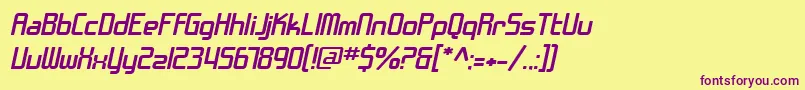 SfChromeFendersExtendedOblique Font – Purple Fonts on Yellow Background