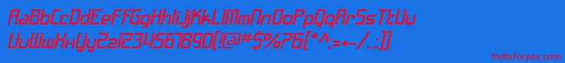 SfChromeFendersExtendedOblique Font – Red Fonts on Blue Background