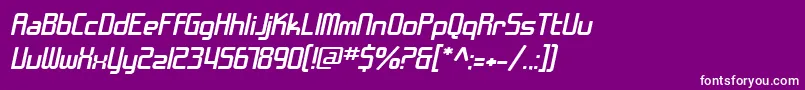 SfChromeFendersExtendedOblique Font – White Fonts on Purple Background