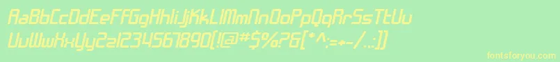 SfChromeFendersExtendedOblique Font – Yellow Fonts on Green Background