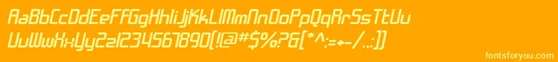 SfChromeFendersExtendedOblique Font – Yellow Fonts on Orange Background