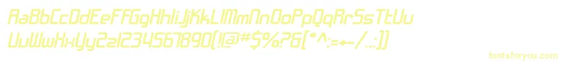 SfChromeFendersExtendedOblique Font – Yellow Fonts on White Background