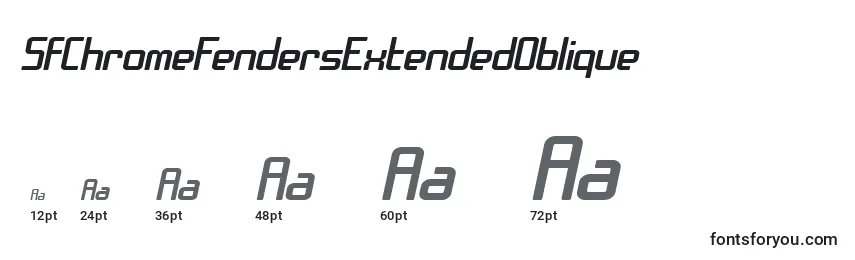 Размеры шрифта SfChromeFendersExtendedOblique
