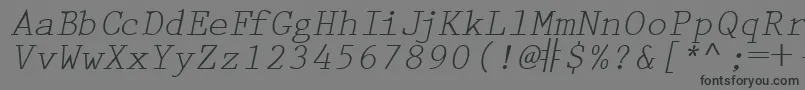 fuente PrestigetwoRegularitalic – Fuentes Negras Sobre Fondo Gris