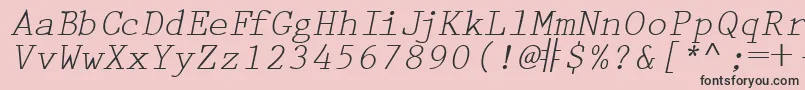 フォントPrestigetwoRegularitalic – ピンクの背景に黒い文字