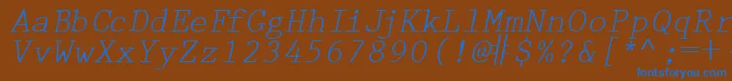 PrestigetwoRegularitalic Font – Blue Fonts on Brown Background
