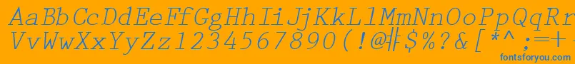 PrestigetwoRegularitalic Font – Blue Fonts on Orange Background