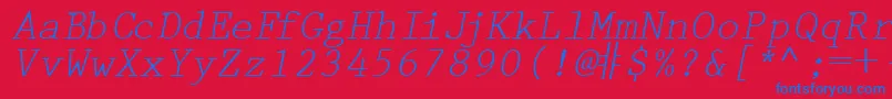 フォントPrestigetwoRegularitalic – 赤い背景に青い文字