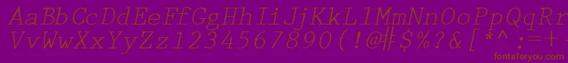 fuente PrestigetwoRegularitalic – Fuentes Marrones Sobre Fondo Morado