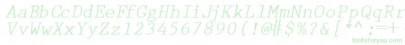 fuente PrestigetwoRegularitalic – Fuentes Verdes Sobre Fondo Blanco