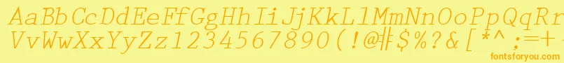 fuente PrestigetwoRegularitalic – Fuentes Naranjas Sobre Fondo Amarillo