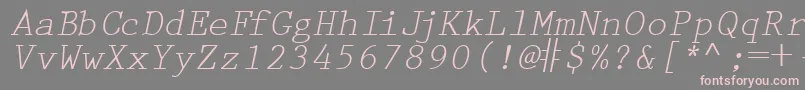 PrestigetwoRegularitalic Font – Pink Fonts on Gray Background