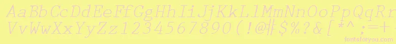 PrestigetwoRegularitalic Font – Pink Fonts on Yellow Background