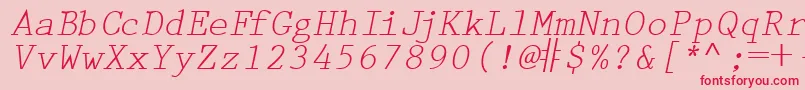 PrestigetwoRegularitalic Font – Red Fonts on Pink Background