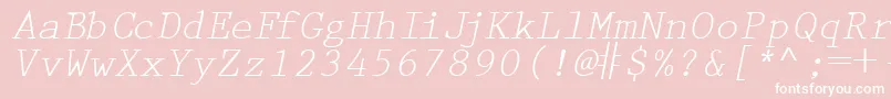 フォントPrestigetwoRegularitalic – ピンクの背景に白い文字