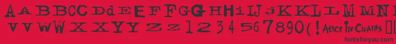 Facerg Font – Black Fonts on Red Background