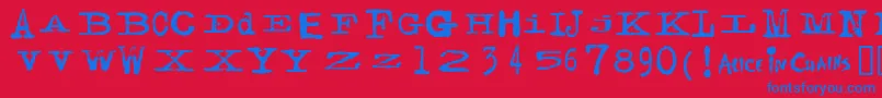 Facerg Font – Blue Fonts on Red Background