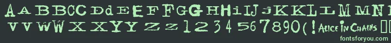 フォントFacerg – 黒い背景に緑の文字