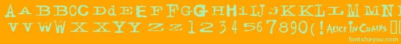 Facerg Font – Green Fonts on Orange Background