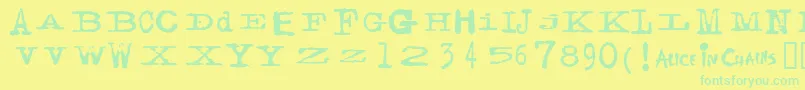 Facerg Font – Green Fonts on Yellow Background