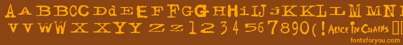 Facerg Font – Orange Fonts on Brown Background