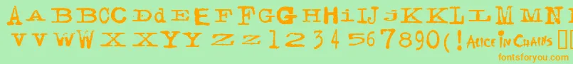 Facerg Font – Orange Fonts on Green Background