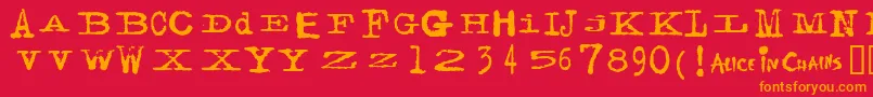 Facerg Font – Orange Fonts on Red Background