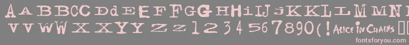 フォントFacerg – 灰色の背景にピンクのフォント