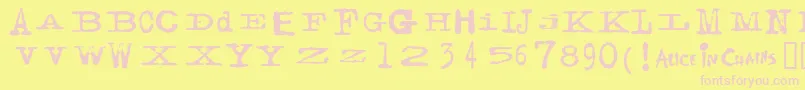 Facerg Font – Pink Fonts on Yellow Background