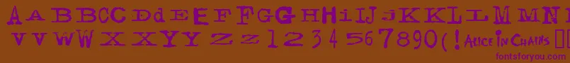 Facerg Font – Purple Fonts on Brown Background