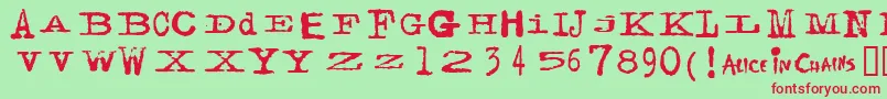 Facerg Font – Red Fonts on Green Background