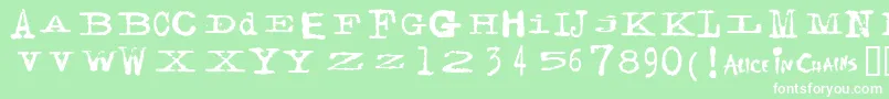 フォントFacerg – 緑の背景に白い文字