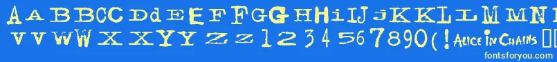 Facerg Font – Yellow Fonts on Blue Background