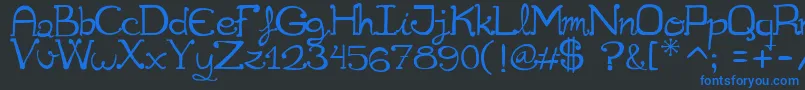 Cuqueta Font – Blue Fonts on Black Background