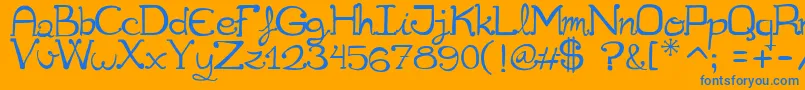 Cuqueta Font – Blue Fonts on Orange Background