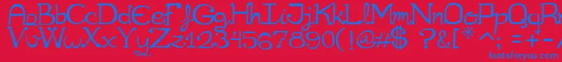 Cuqueta Font – Blue Fonts on Red Background